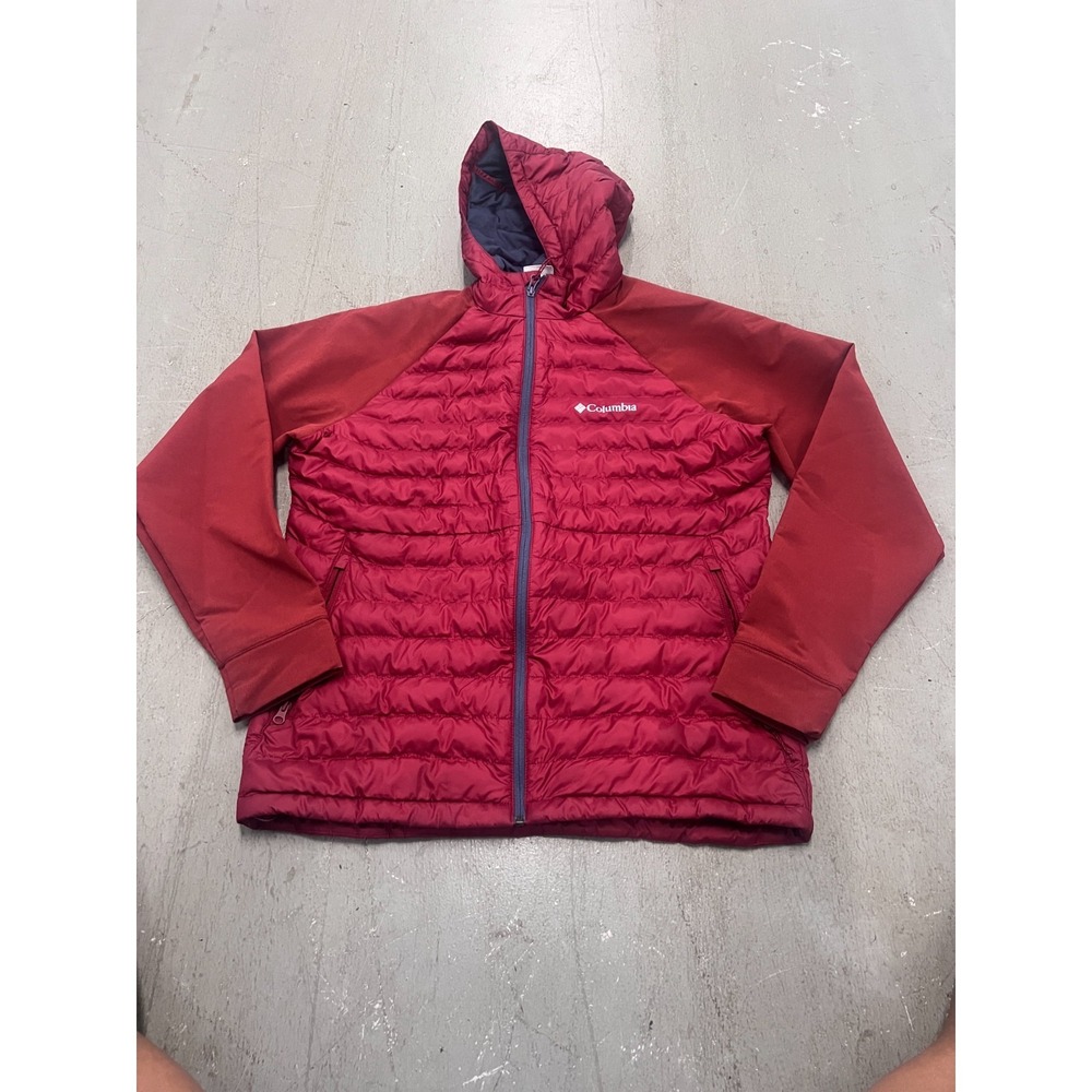 Columbia Rogue Explorer‎ Hybrid Jacket Mens Large Red Water Resistant Full Zip